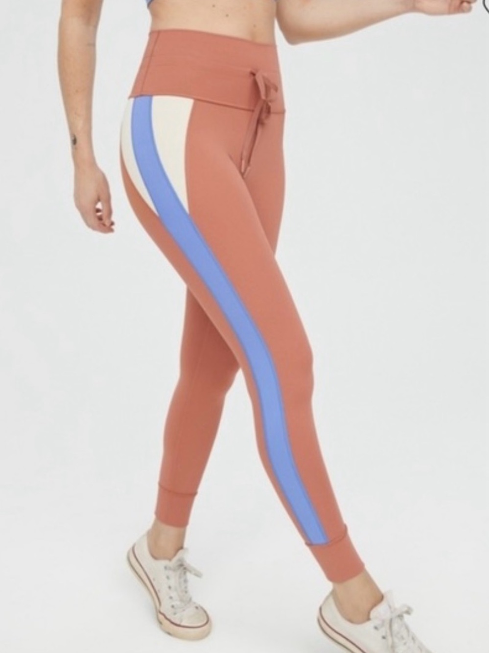 OFFLINE by Aerie Goals Colorblock High Rise Leggings Tie Waist M